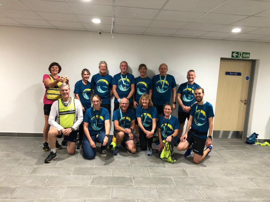 Ronners in blue Great South Run finishers t-shirts