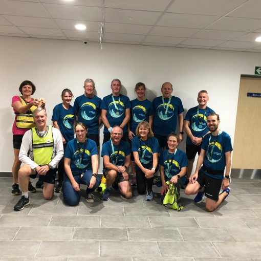 Ronners in blue Great South Run finishers t-shirts